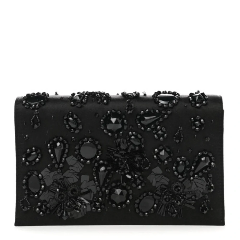 Prada Crystal Black Satin Beaded Clutch – Like New - Picture 3 of 10